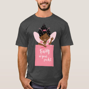 Schwarze Girl Magic Fairy in Pocket Girls Afro Ame T-Shirt
