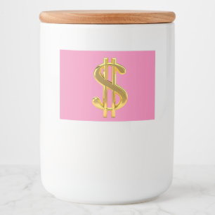 Schwarze Gitarre auf rosa Label Lebensmitteletikett