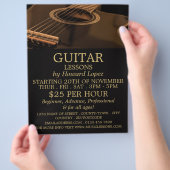 Schwarze Gitarre, Gitarrenunterricht Werbung Flyer (Hand)