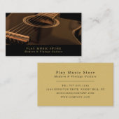 Schwarze Gitarre, Musikinstrumentenladen Visitenkarte (Vorne/Hinten)