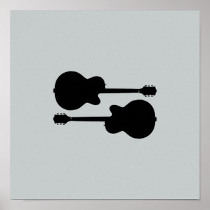 Schwarze Gitarrenmusik Poster