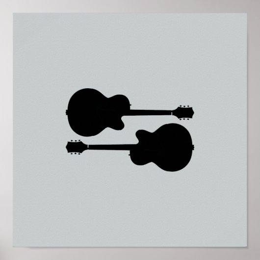 Schwarze Gitarrenmusik Poster (Vorne)