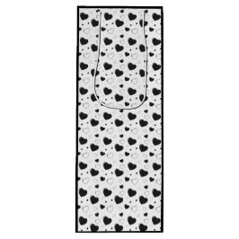 Schwarze glänzende Herzen niedlich romantische Mus Geschenktüte Für Weinflaschen