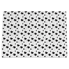 Schwarze glänzende Herzen niedlich romantische Mus Große Geschenktüte