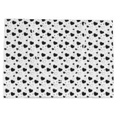 Schwarze glänzende Herzen niedlich romantische Mus Große Geschenktüte (Rückseite)