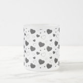 Schwarze glänzende Herzen niedlich romantische Mus Mattglastasse (Mittel)