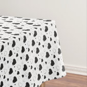 Schwarze glänzende Herzen niedlich romantische Mus Tischdecke (Beispiel)