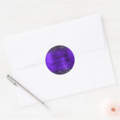 Schwarze Glitter-Violett-Folie 50. Geburtstag Runder Aufkleber (Umschlag)