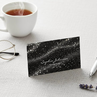 Schwarze Glitter Visitenkarte
