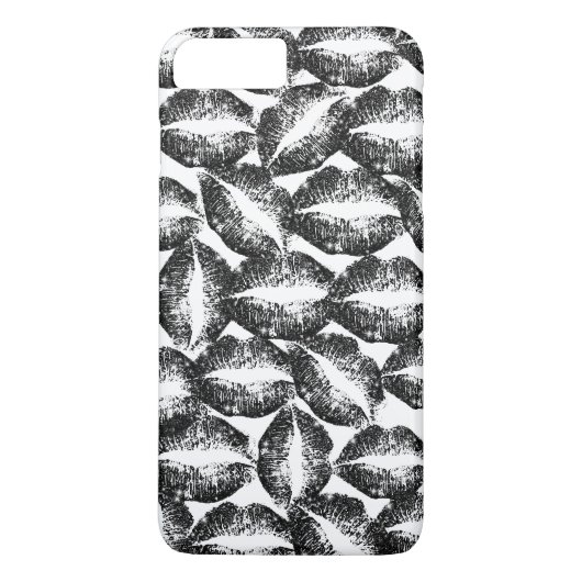 Schwarze Glitzer Lippen #2 Case-Mate iPhone Hülle (Rückseite)