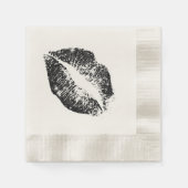 Schwarze Glitzer Lippen #3 Serviette (Vorderseite)