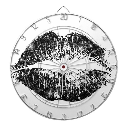 Schwarze Glitzer-Lippen Dartscheibe (vorne)