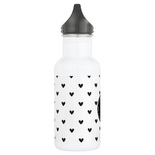 Schwarze Glitzer mit Monogramm Trinkflasche (Links)