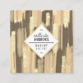 Schwarze Glitzer Pinsel Pinselstriche Makeup Quadratische Visitenkarte (Vorderseite)