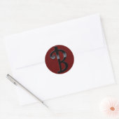 Schwarze Gloss Monogram - B Runder Aufkleber (Umschlag)