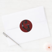 Schwarze Gloss Monogram - G Runder Aufkleber (Umschlag)