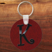 Schwarze Gloss Monogram - K Schlüsselanhänger (Vorderseite)