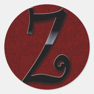 Schwarze Gloss Monogram - Z Runder Aufkleber