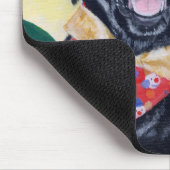 Schwarze glückliche Birthay Malerei Labradors Mousepad (Ecke)