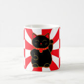 Schwarze glückliche Katze Kaffeetasse (Mittel)