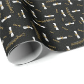 Schwarze Glückwünsche Diplomarbeit Jahr Grad Geschenkpapier (Rolleneckpunkt)