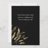 Schwarze Glückwünsche Gold Foliage Graduate Foto Karte (Rückseite)