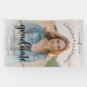 Schwarze Glückwünsche Graduate Foto Abschluss Banner (Horizontal)