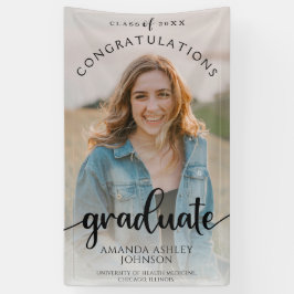 Schwarze Glückwünsche Graduate Foto Abschluss Banner