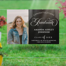 Schwarze Glückwünsche Graduate Foto Abschluss