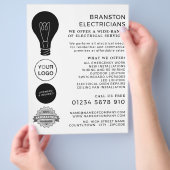 Schwarze Glühbirne, elektrische Werbung Flyer (Hand)