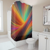 Schwarze glühende Linien Abstrakte Farbgestaltung Duschvorhang (Beispiel)