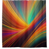 Schwarze glühende Linien Abstrakte Farbgestaltung Duschvorhang (Vorderseite)