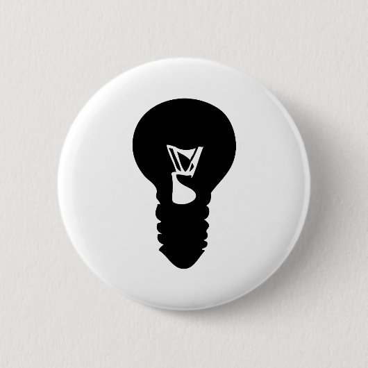 schwarze Glühlampeikone Button (Vorderseite)