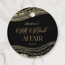 Schwarze Gold-Achat-All-Black-Party-Geburtstagsfei