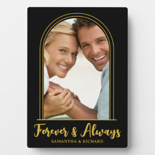 Schwarze Gold-Arch-Fotoplatte für immer Liebe Fotoplatte