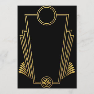 Schwarze Gold Art Deco Einladung