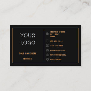 Schwarze Gold Business Card Ihre Logoname Text Inf Visitenkarte
