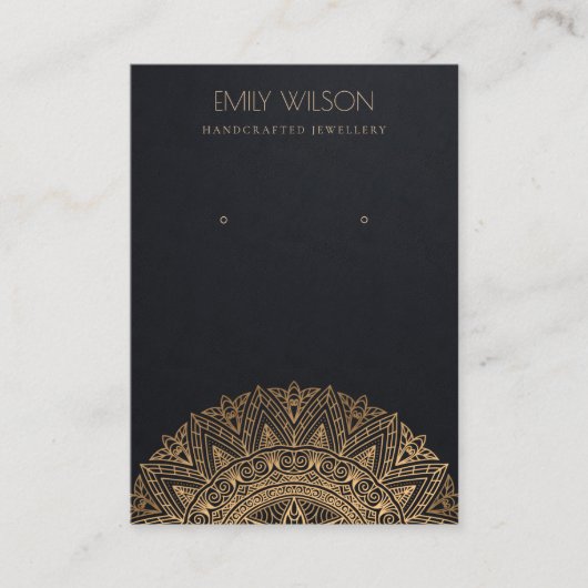 SCHWARZE GOLD CLASSIC VERZIERT MANDALA EARRING DIS VISITENKARTE (Vorderseite)