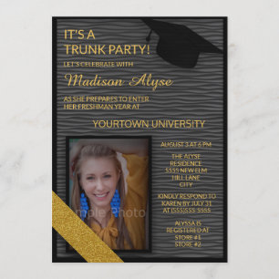 Schwarze Gold College Koffer Party Wohnheim Dusche Einladung