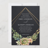 SCHWARZE GOLD DESERT ERFOLGREICHE CACTI FOLIAGE WE EINLADUNG (Vorderseite)