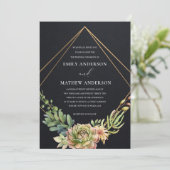 SCHWARZE GOLD DESERT ERFOLGREICHE CACTI FOLIAGE WE EINLADUNG (Stehend Vorderseite)