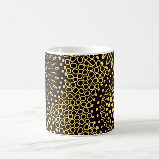 Schwarze Gold-ethnische Blumengefäß-Kaffeetasse Kaffeetasse (Mittel)
