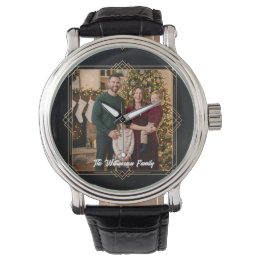 Schwarze Gold-Familienfoto-Apple-Watch-Band Armbanduhr