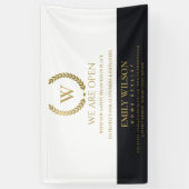 SCHWARZE GOLD-FLORAL LAUREL WREATH ERÖFFNUNG BANNER (Vertikal)