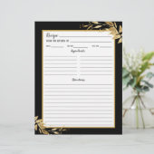 Schwarze Gold Foliage Botanische Recipe Binder Sei (Stehend Vorderseite)