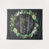 SCHWARZE GOLD FOLIAGE WREATH STAR BAR MITZVAH WILL WANDTEPPICH (Vorderseite (Horizontal))