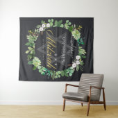 SCHWARZE GOLD FOLIAGE WREATH STAR BAR MITZVAH WILL WANDTEPPICH (Beispiel (Horizontal))