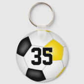 Schwarze Gold Fußball-Mannschaft Farben Geschenke Schlüsselanhänger (Rückseite)