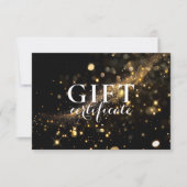 SCHWARZE GOLD-GESCHÄFTSGESCHENKE-BESCHEINIGUNG (Vorderseite)