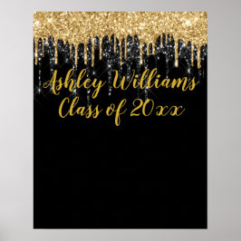 Schwarze Gold Glitter Abschlussfeier Neuer Absolve Poster